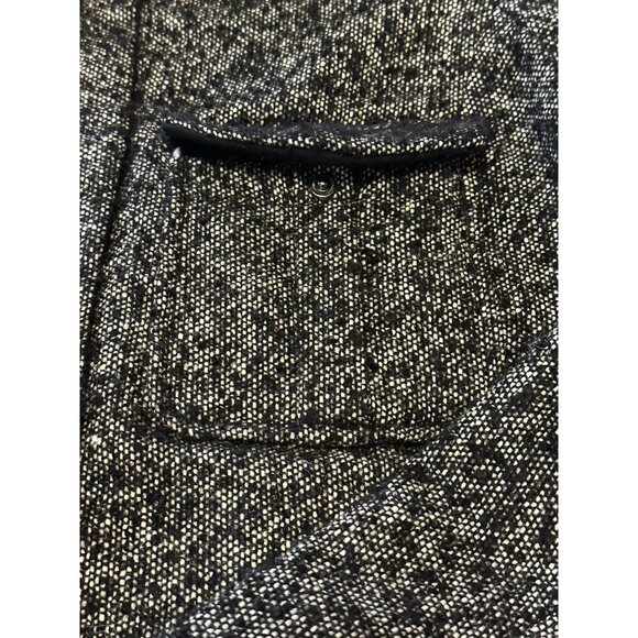 Women's GAP Black White Coat w/Zip Pockets Polyester Wool Blend Size L (READ) - Picture 16 of 16